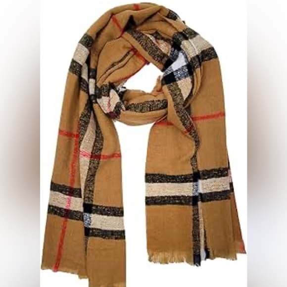 None Accessories - Yellow and Black Plaid Scarf